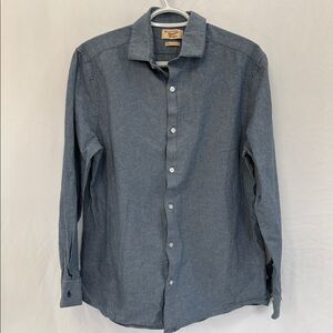 penguin Heritage Slim Fit Men's Blue Button-Up Shirt 15 1/2 collar